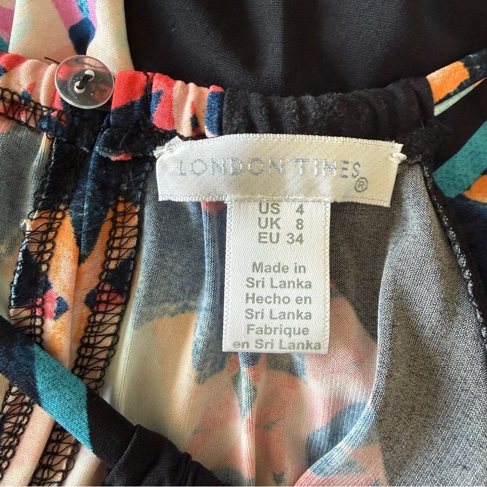 London Times Pink and Black Patterned Maxi Dress - Picture 6 of 6